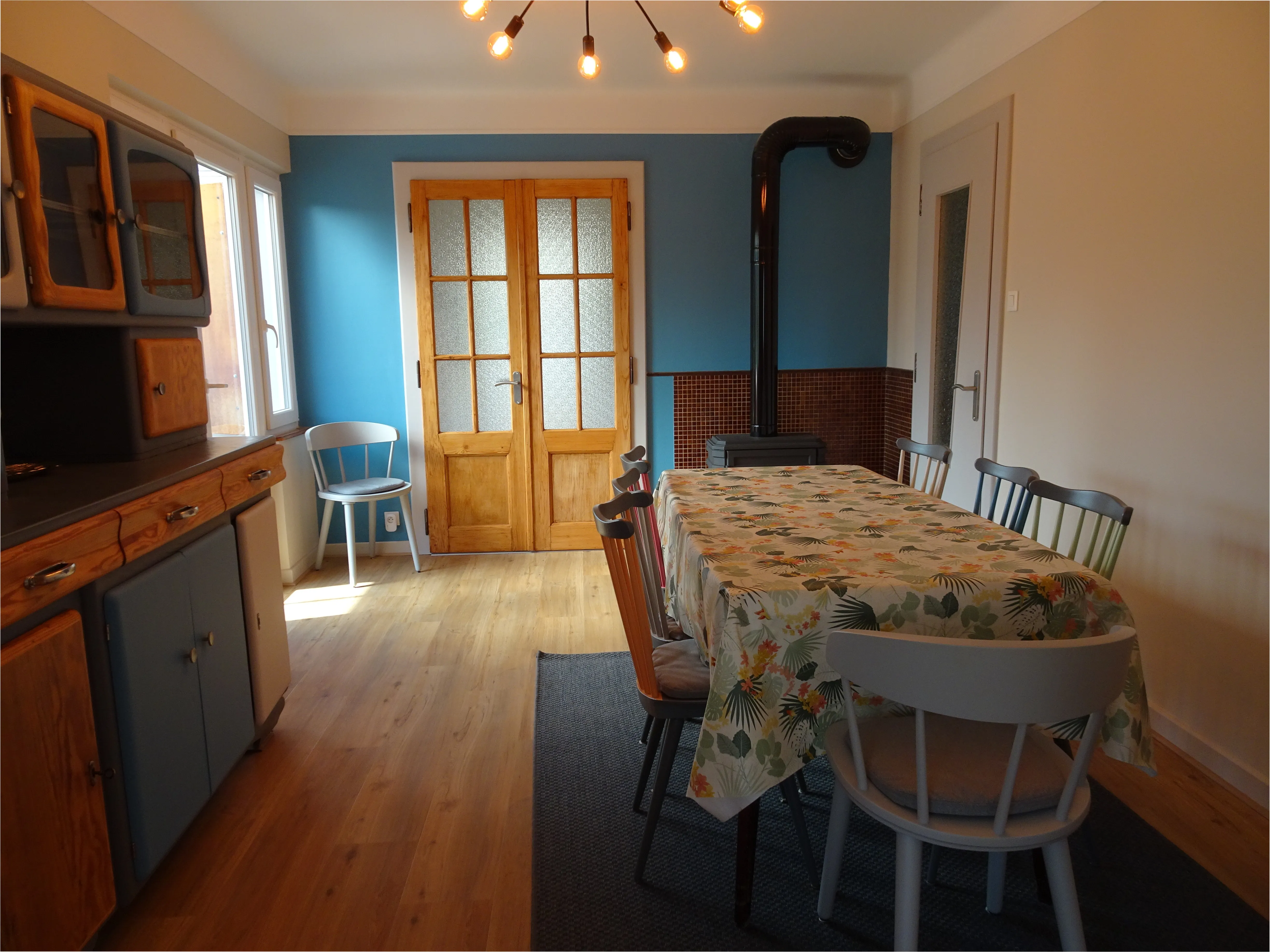 Dining room with large table